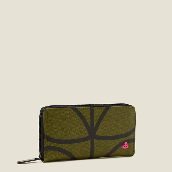 Forget Me Not Wallet - Giant Linear Stem Olive