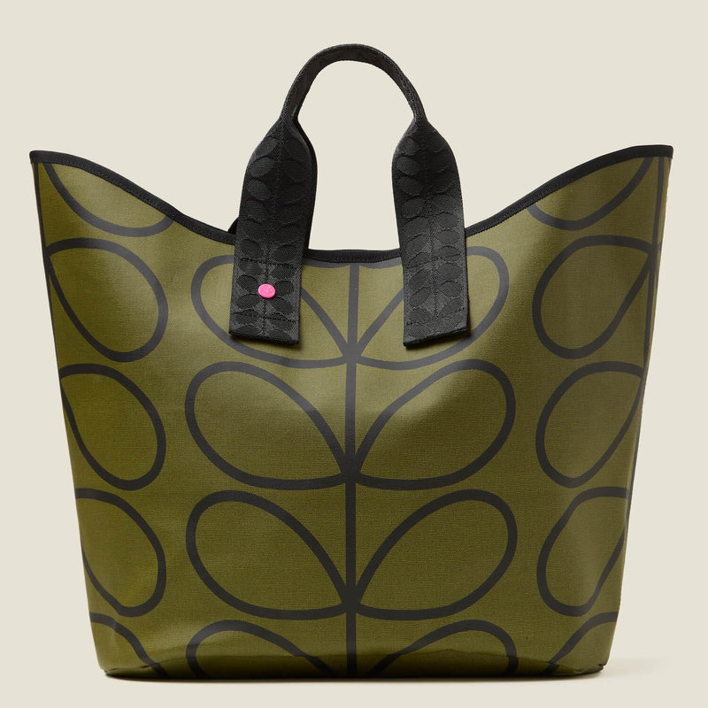 Carryall Large Tote - Giant Linear Stem Olive