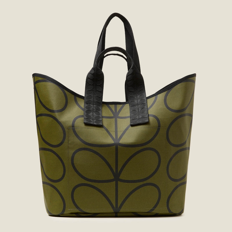 Carryall Large Tote - Giant Linear Stem Olive