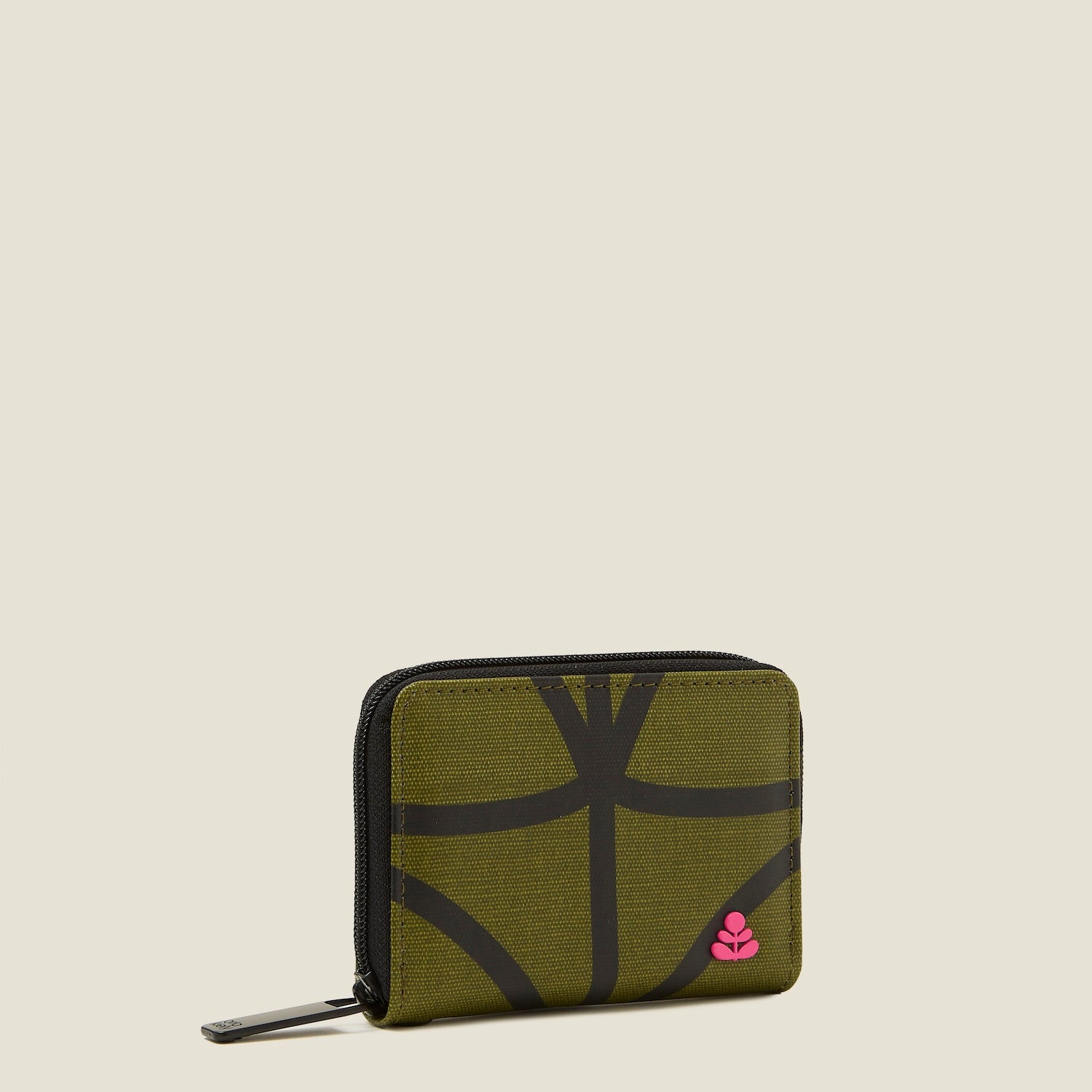 Remember Me Purse Wallet - Giant Linear Stem Olive Green | Orla Kiely