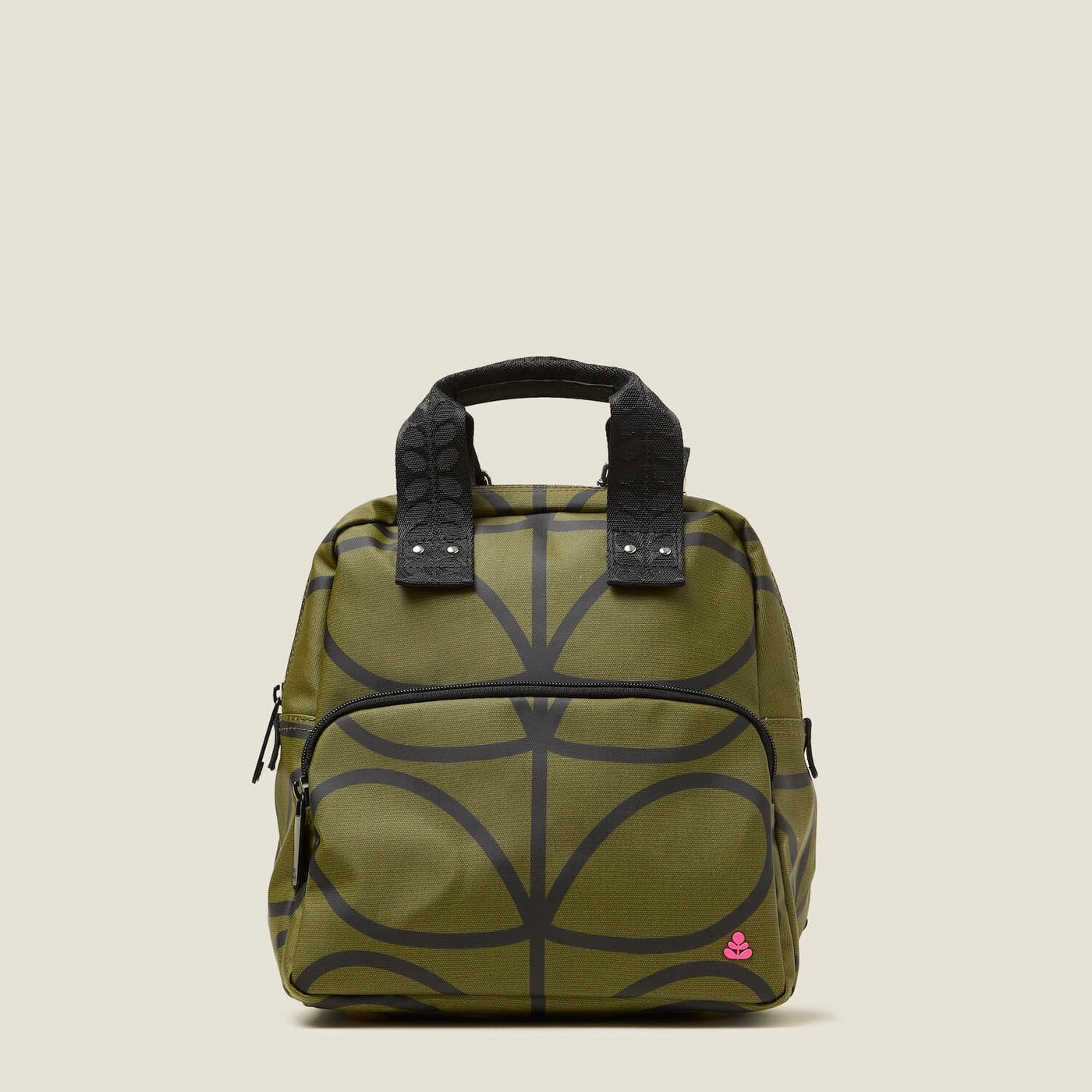 Mini Lotta Backpack Women Giant Linear Stem Olive Green Orla Kiely