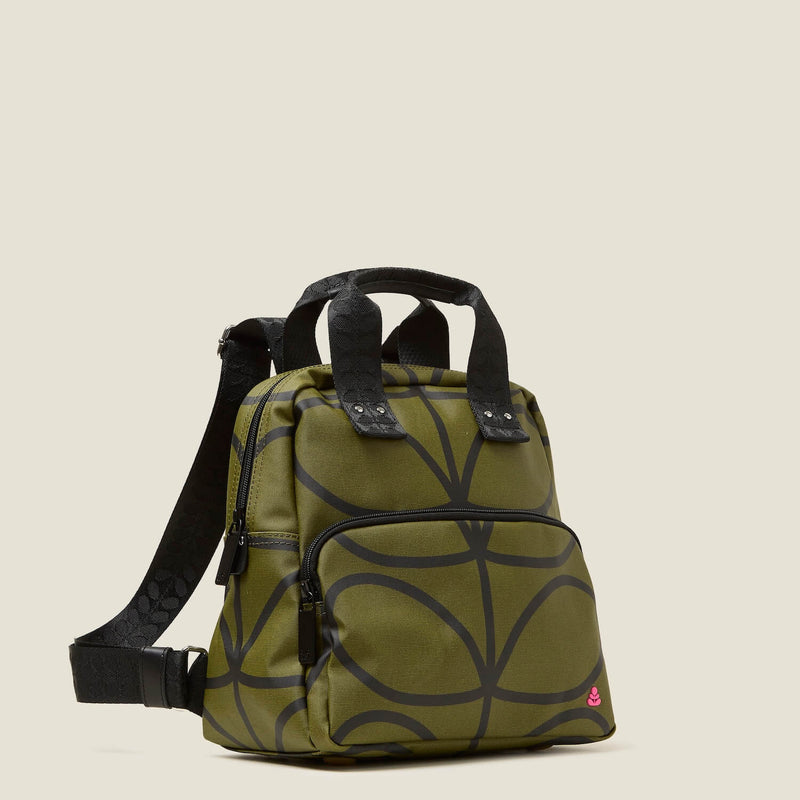 Mini Lotta Backpack - Giant Linear Stem Olive