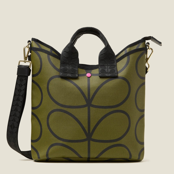 Carrygrab Bucket Bag Women Green - Linear Stem Olive | Orla Kiely