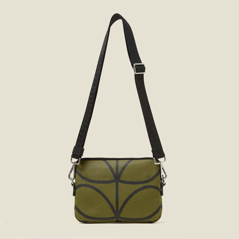 The Slim Crossbody Bag Women s Giant Linear Stem Olive Orla Kiely