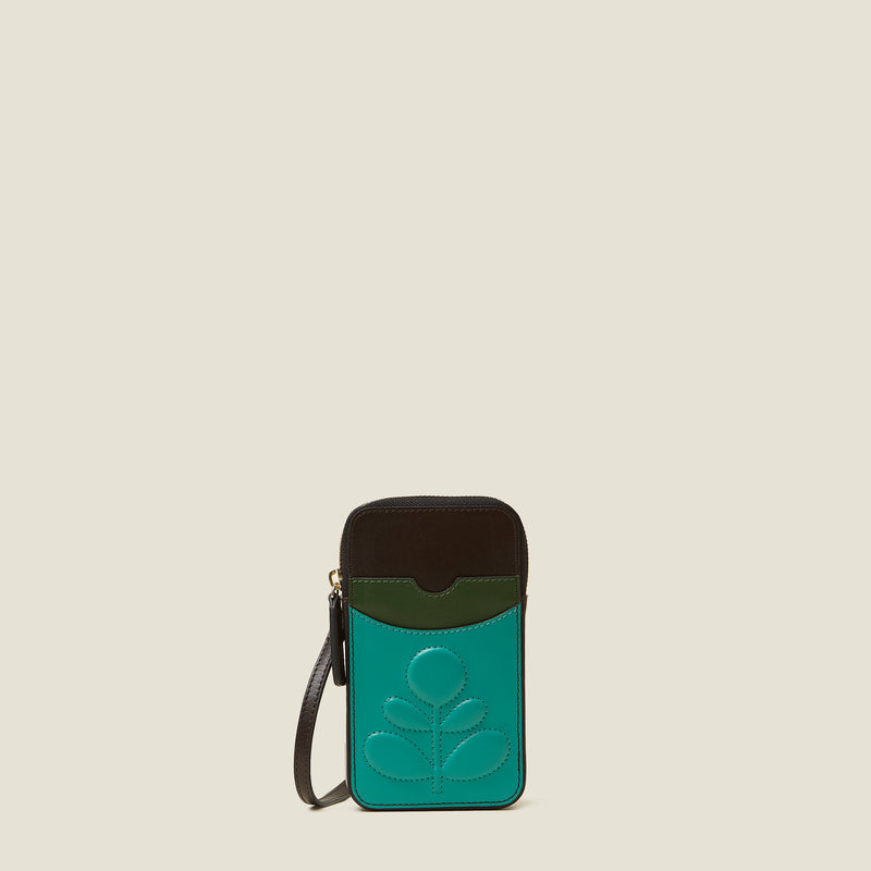 Ariel Phone Case - Embossed Stem Turquoise