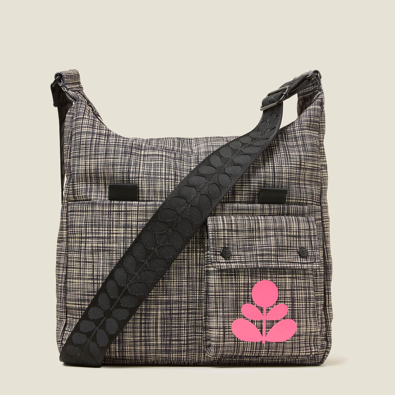 Big Hobo Crossbody - Scribble Print Black