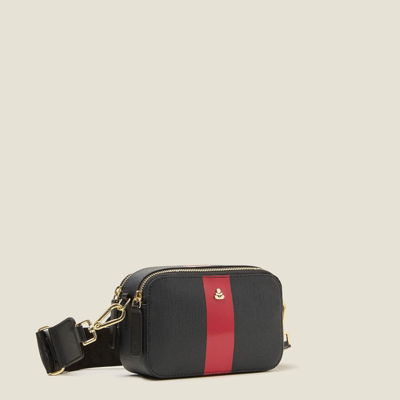 Duo Crossbody - Shiny Stripe Navy Red