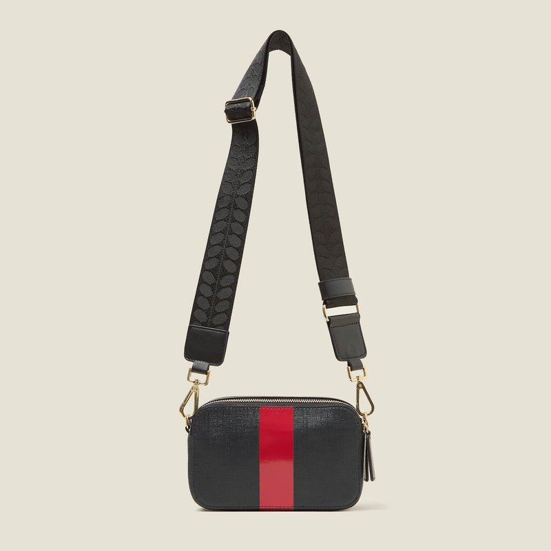 Duo Crossbody - Shiny Stripe Navy Red