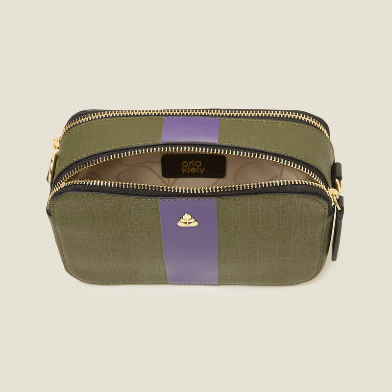 Duo Crossbody - Shiny Stripe Spruce Purple