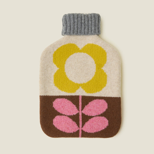 Hot Water Bottle Cover - Flower Stem Rhubarb