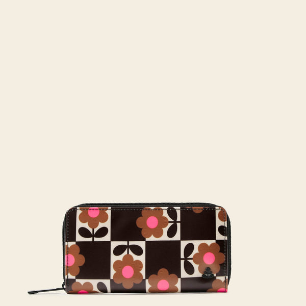 Forget Me Not Wallet in Flower Pot Chestnut pattern by Orla Kiely