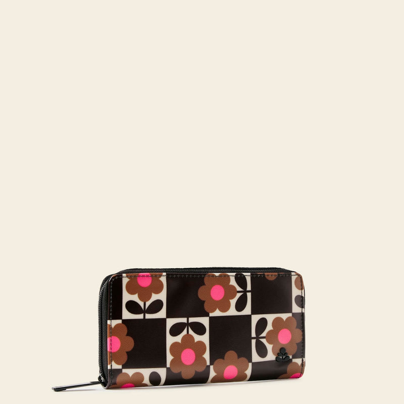 Forget Me Not Wallet in Flower Pot Chestnut pattern by Orla Kiely