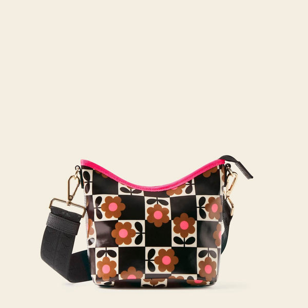 Carrymin Crossbody Bag in Flower Pot Chestnut pattern by Orla Kiely