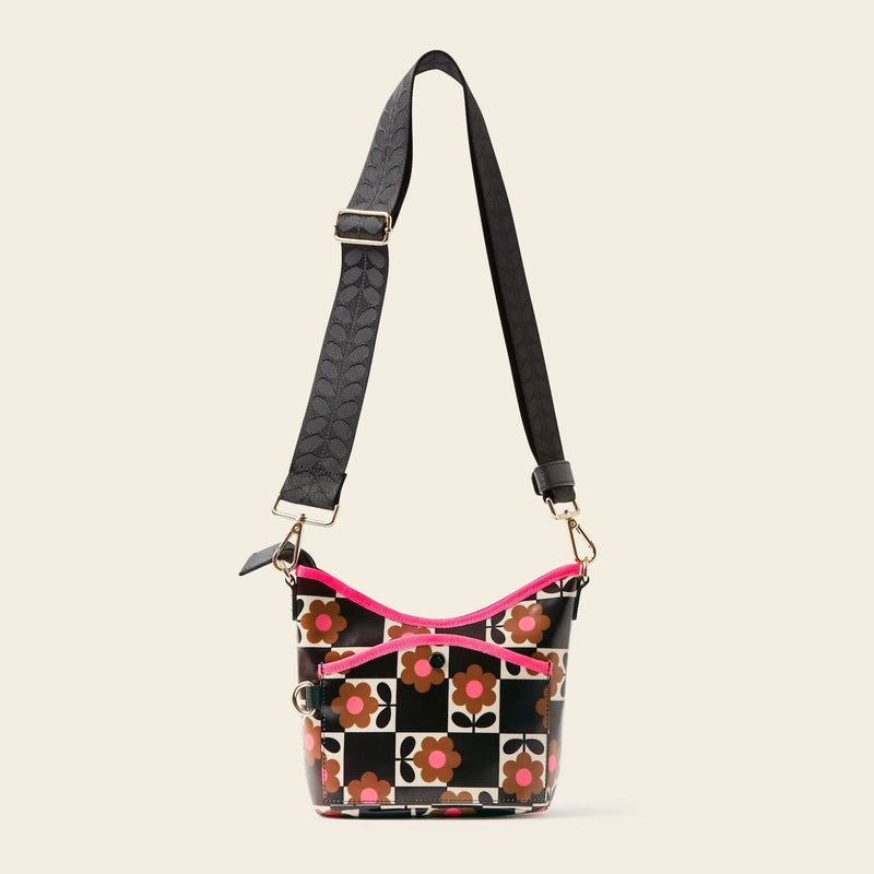 Carrymin Crossbody Bag in Flower Pot Chestnut pattern by Orla Kiely
