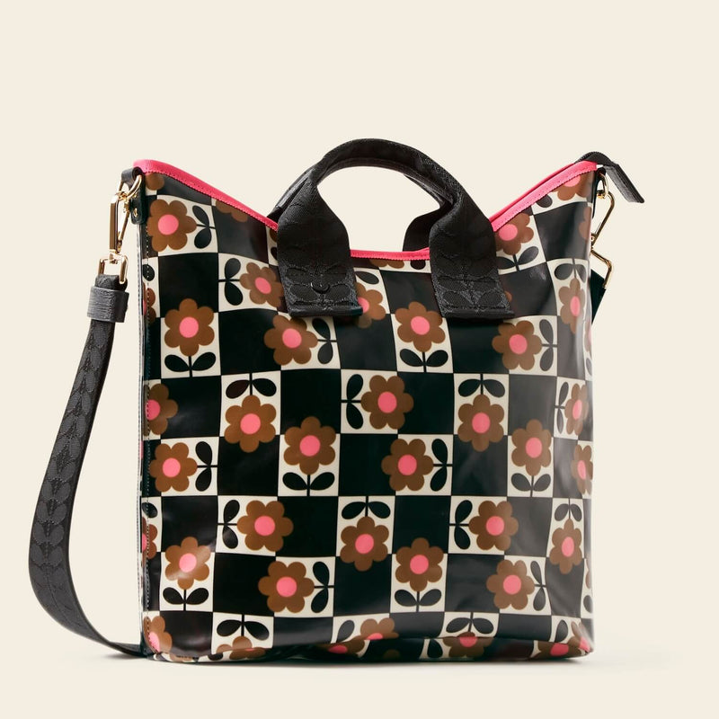 Carry Grab Bucket Bag in Flower Pot Chestnut pattern by Orla Kiely