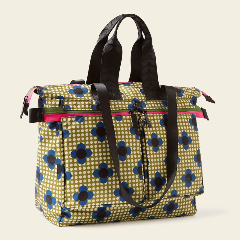 Axis Tote Bag in Flower Polka Dot Olive by Orla Kiely
