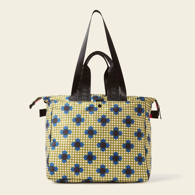 Axis Tote Bag in Flower Polka Dot Olive by Orla Kiely