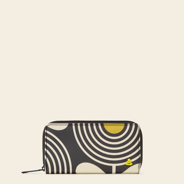 Forget Me Not Wallet in Giant Striped Tulip Noir pattern by Orla Kiely