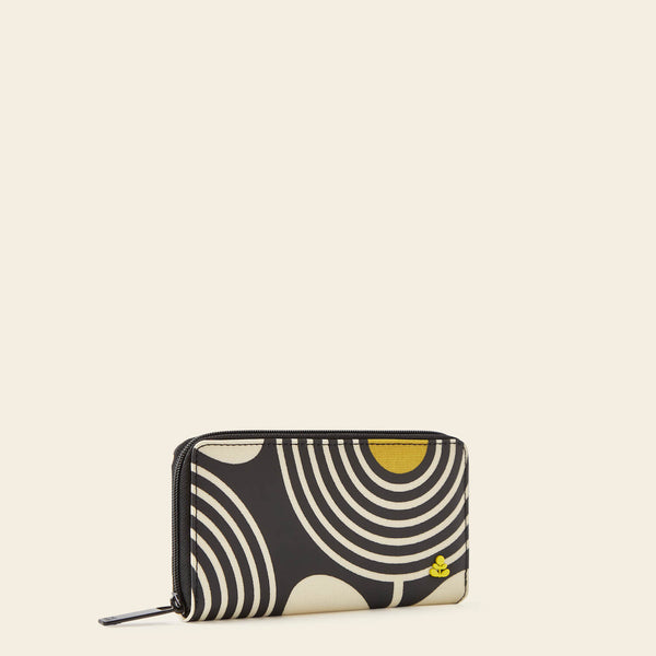 Forget Me Not Wallet in Giant Striped Tulip Noir pattern by Orla Kiely
