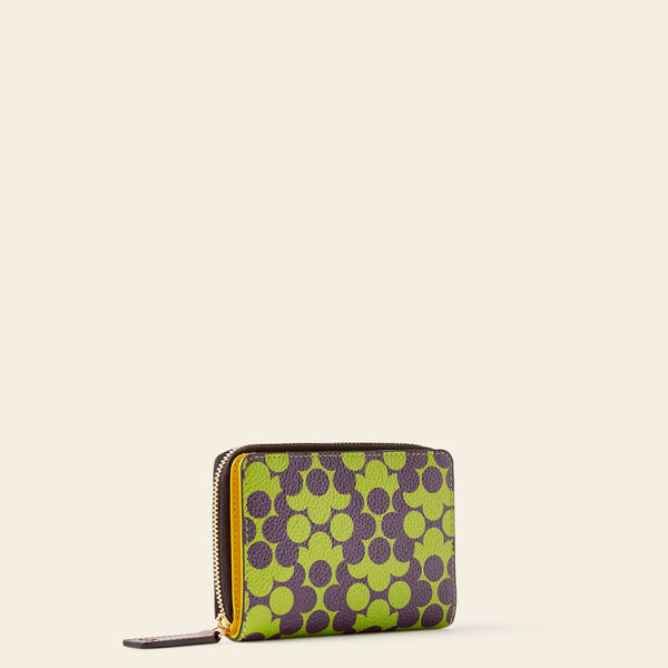 Celia Medium Wallet - Purple Puzzle Flower