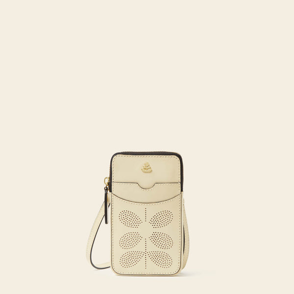Ariel Phone Case in Cream Punched Flower pattern by Orla Kiely