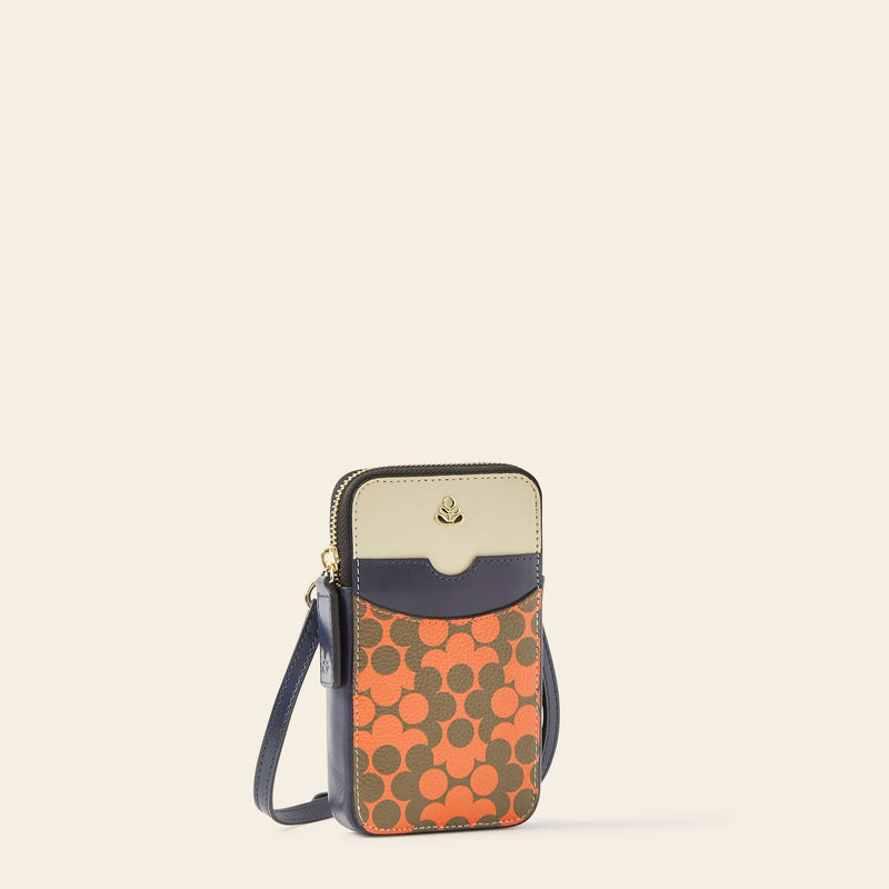 Ariel Phone Case in Tomato Puzzle Flower pattern by Orla Kiely