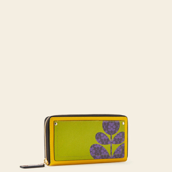 Forget Me Not Wallet in Daffodil Puzzle Flower pattern by Orla Kiely
