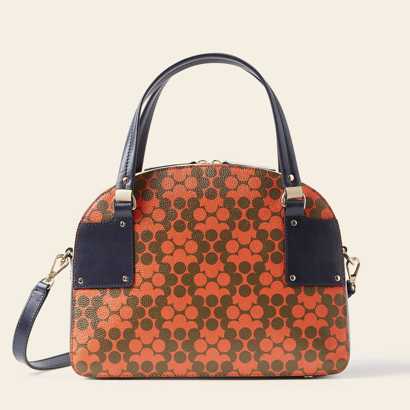 Luna Bowling Bag in Tomato Puzzle Flower pattern by Orla Kiely