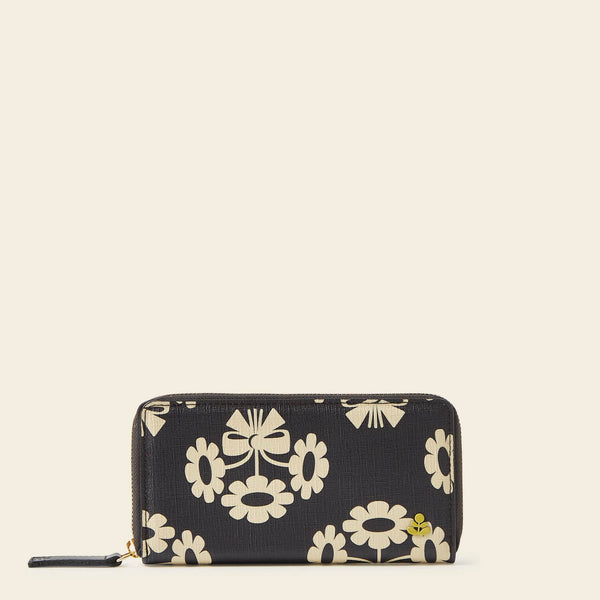 Forget Me Not Wallet in Posey Flower Midnight pattern by Orla Kiely