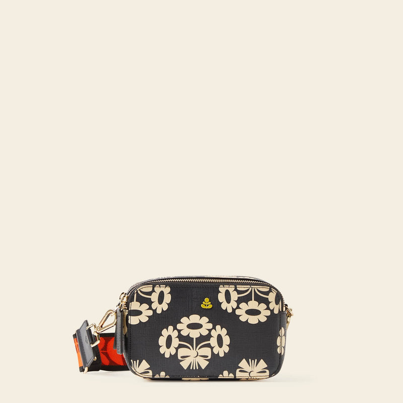 Duo Crossbody Bag in Posey Flower Midnight pattern by Orla Kiely