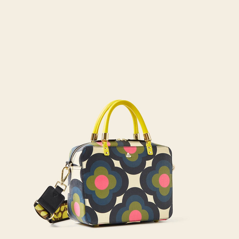Block Medium Handbag in Radial Flower Rockpool pattern by Orla Kiely