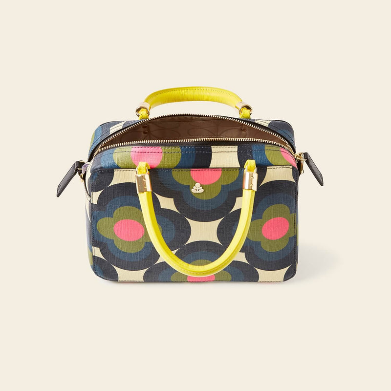 Block Medium Handbag in Radial Flower Rockpool pattern by Orla Kiely