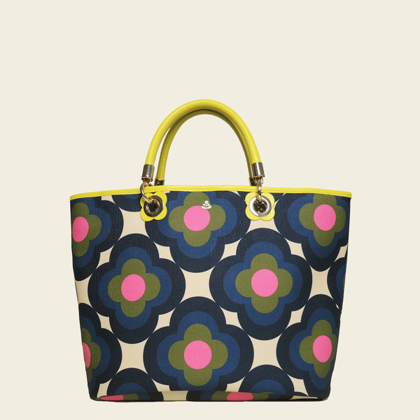 Smile Tote Bag in Radial Flower Rockpool pattern by Orla Kiely