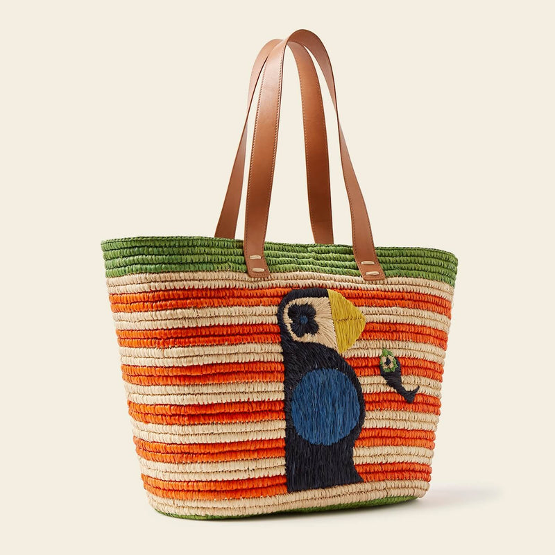 Monday Tote Bag in Puffin Orange pattern by Orla Kiely