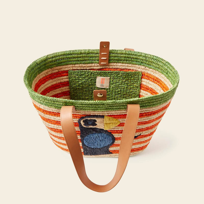 Monday Tote Bag in Puffin Orange pattern by Orla Kiely