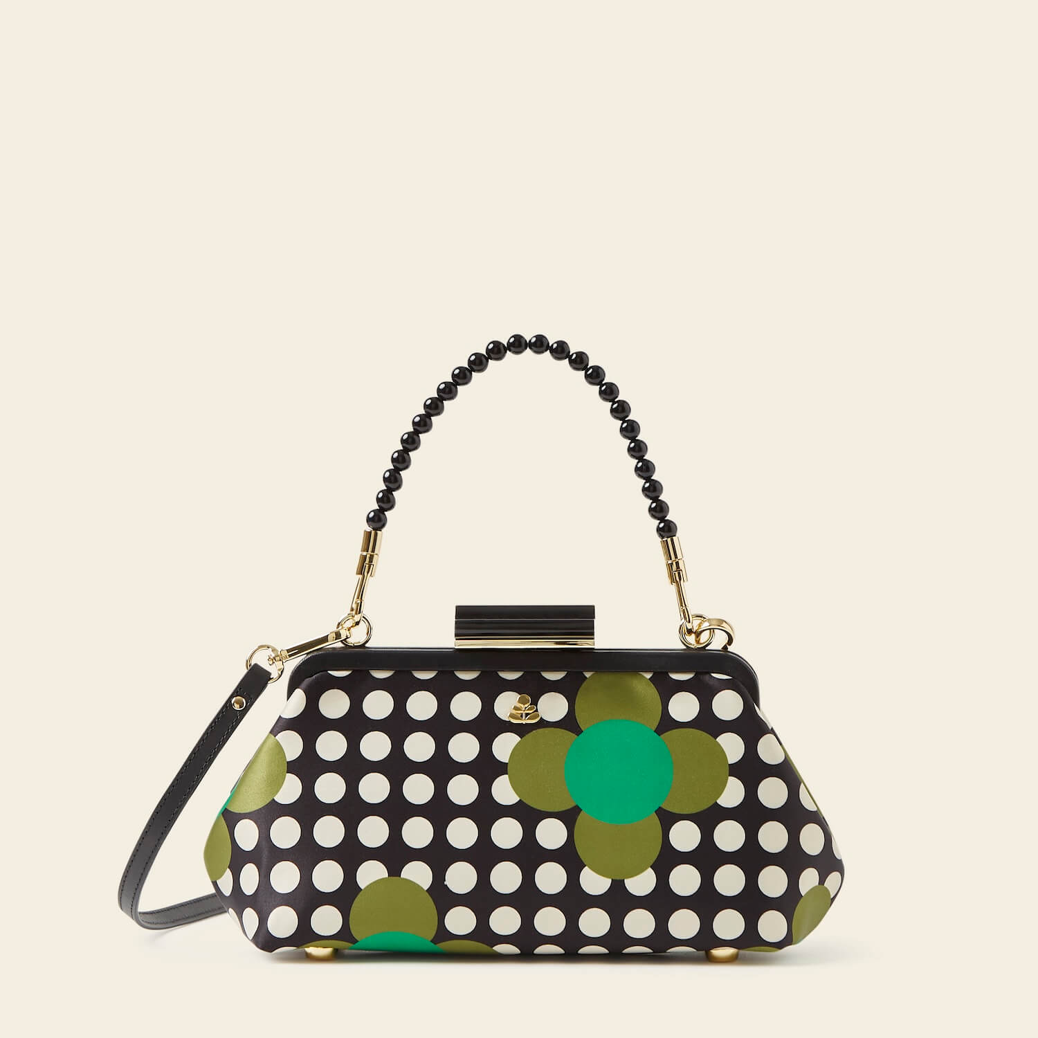 Jenny D Clutch Jewel Flower Polka Dot