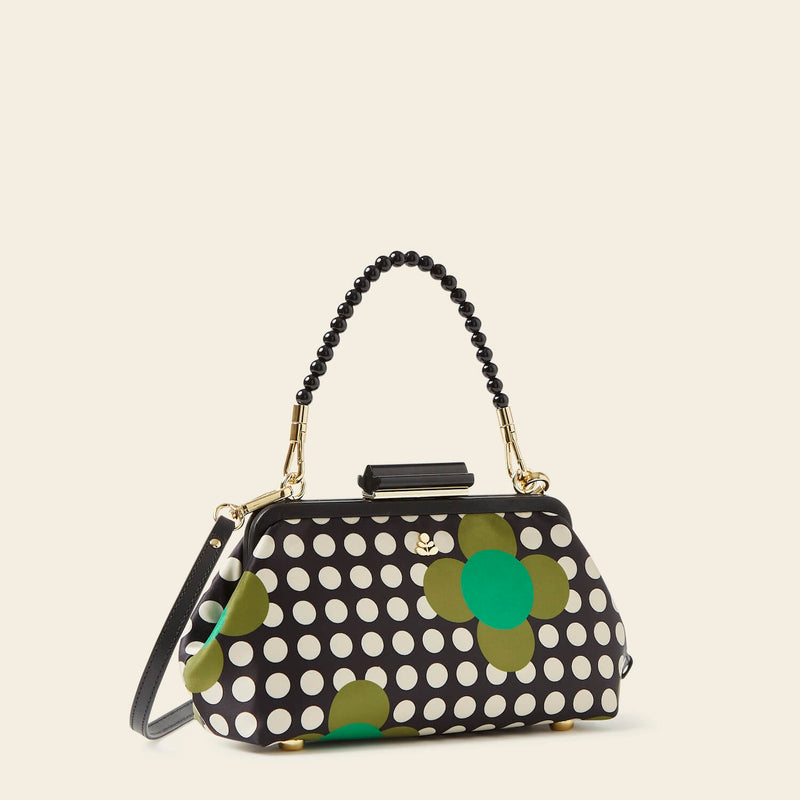 Jenny D Clutch Bag in Jewel Flower Polka Dot pattern by Orla Kiely
