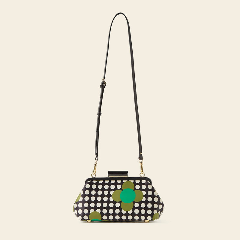 Jenny D Clutch Bag in Jewel Flower Polka Dot pattern by Orla Kiely