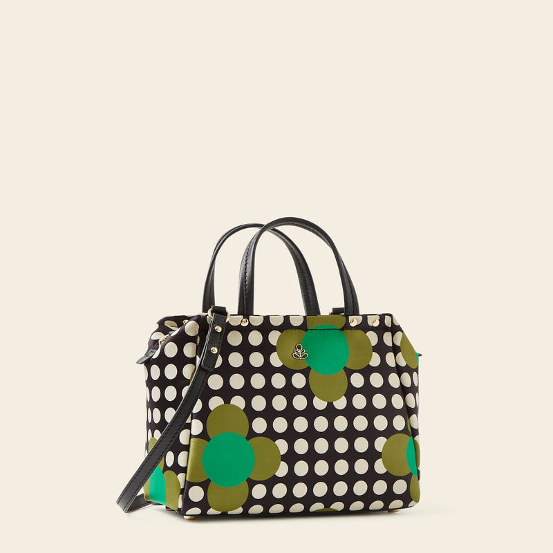 Concertina Crossbody Tote Bag in Jewel Flower Polka Dot pattern by Orla Kiely