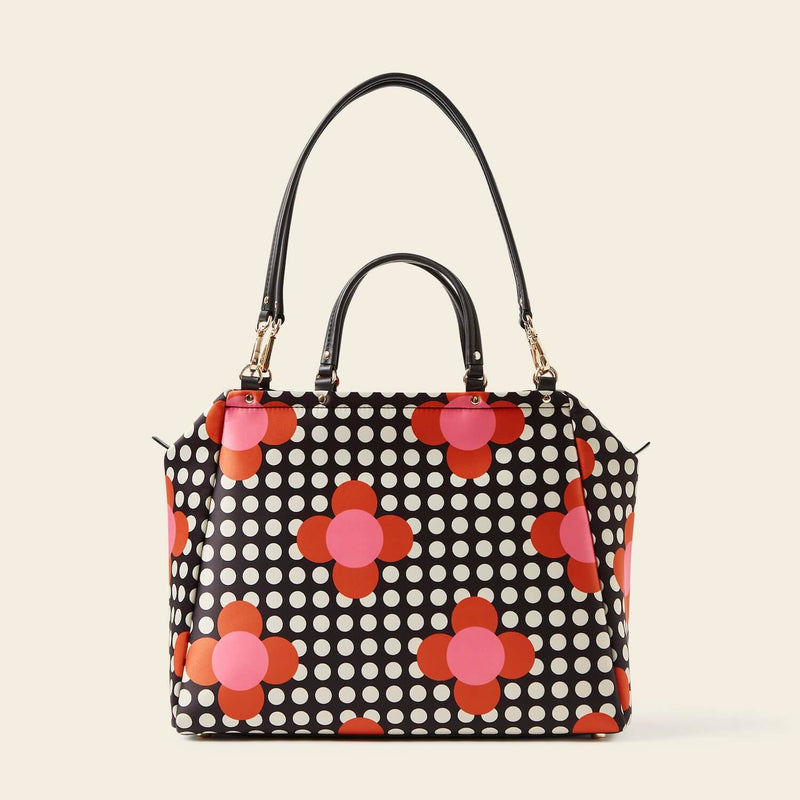 Opera Big Tote Bag in Fuchsia Flower Polka Dot pattern by Orla Kiely
