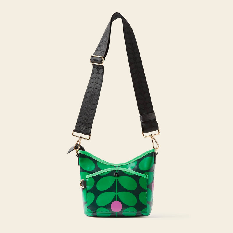 Carrymin Crossbody Bag in Sixties Stem Emerald pattern by Orla Kiely