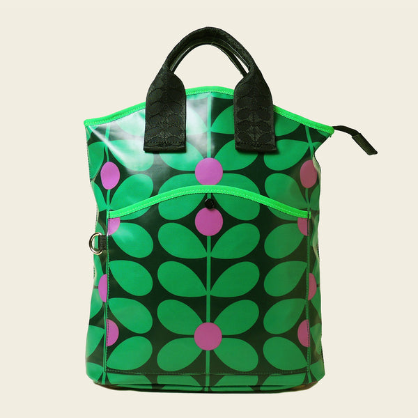 Carry Backpack in Sixties Stem Emerald green by Orla Kiely
