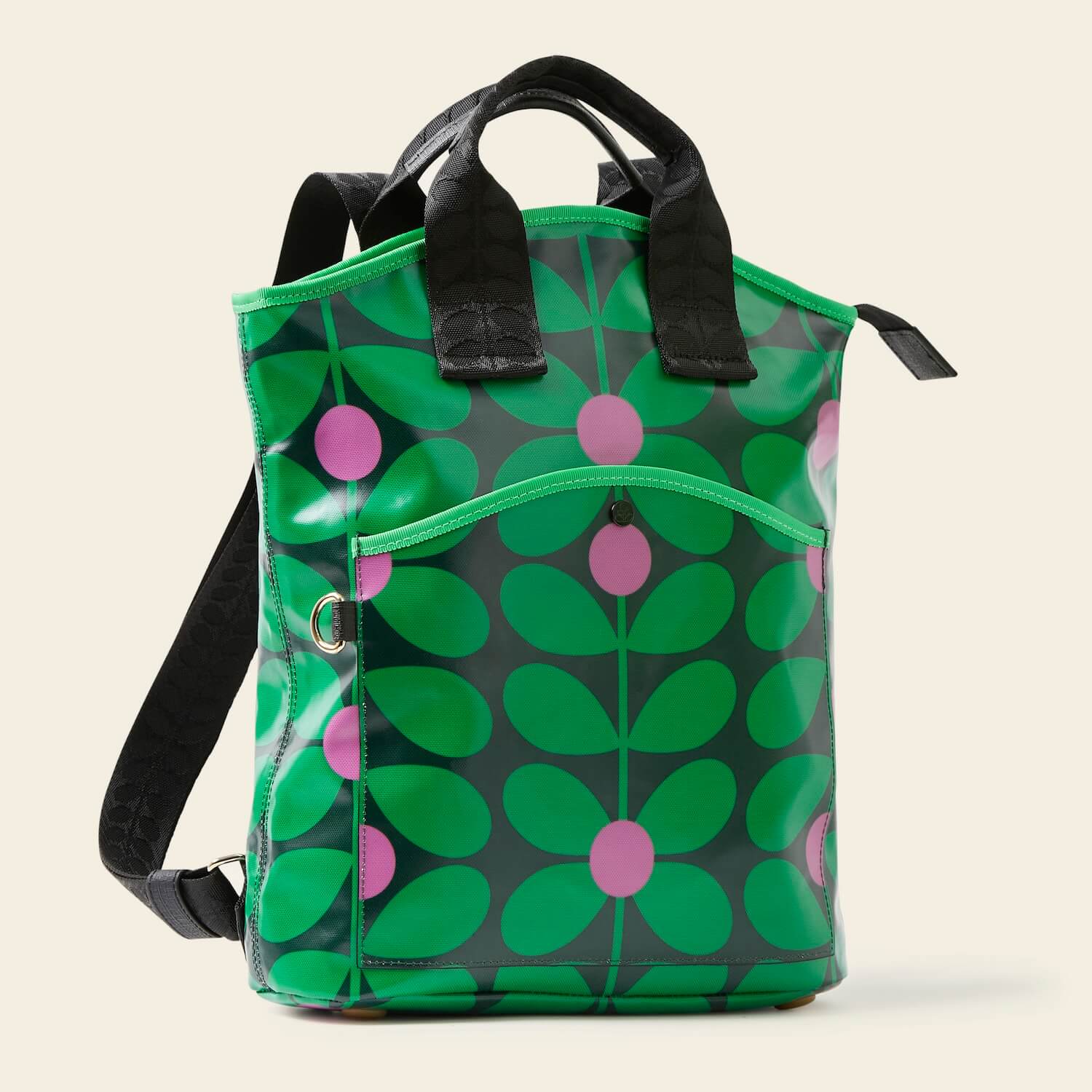 Carry Backpack Rucksack - Sixties Stem Emerald Green | Orla Kiely