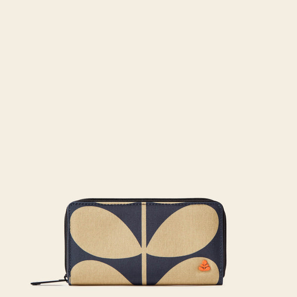 Forget Me Not Wallet in Solid Stem Oatmeal pattern by Orla Kiely