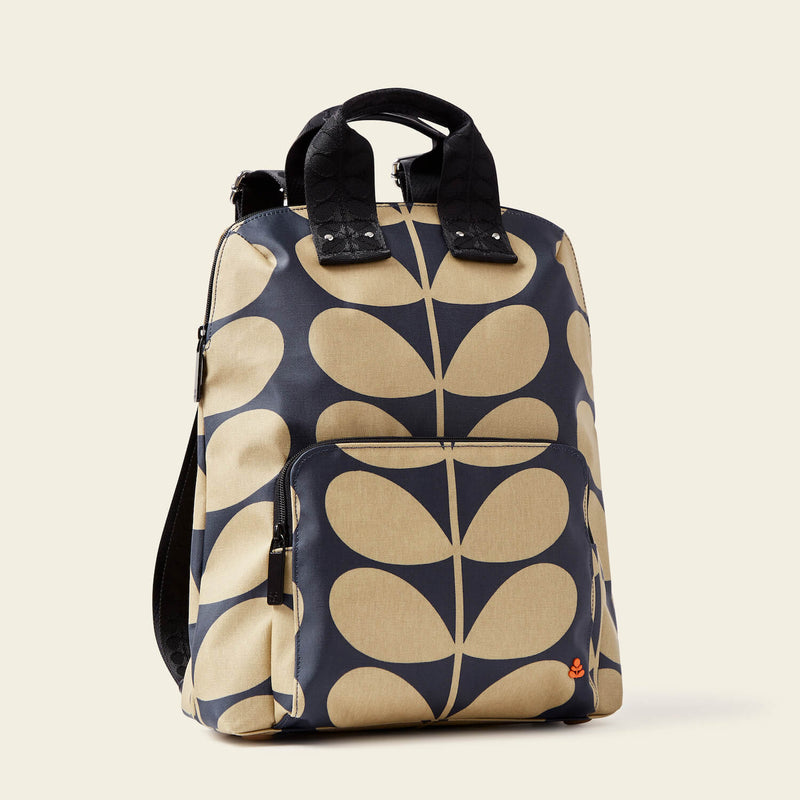 Bestie Backpack in Solid Stem Oatmeal pattern by Orla Kiely