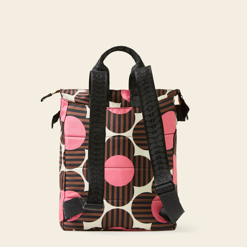 Axis Medium Backpack in Striped Flower Azalea pattern by Orla Kiely