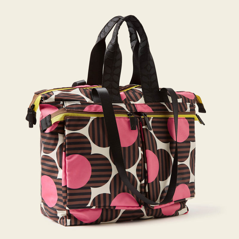 Axis Tote Bag in Striped Flower Azalea pattern by Orla Kiely
