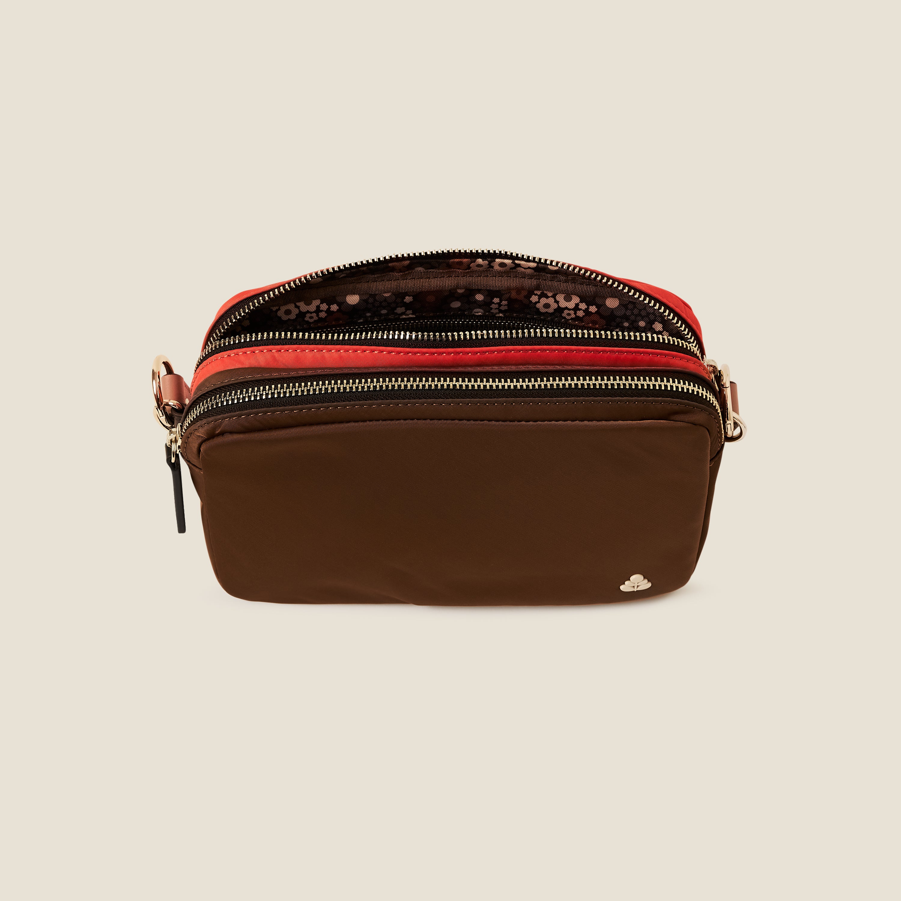 Colourblock Crossbody Bag - Brown