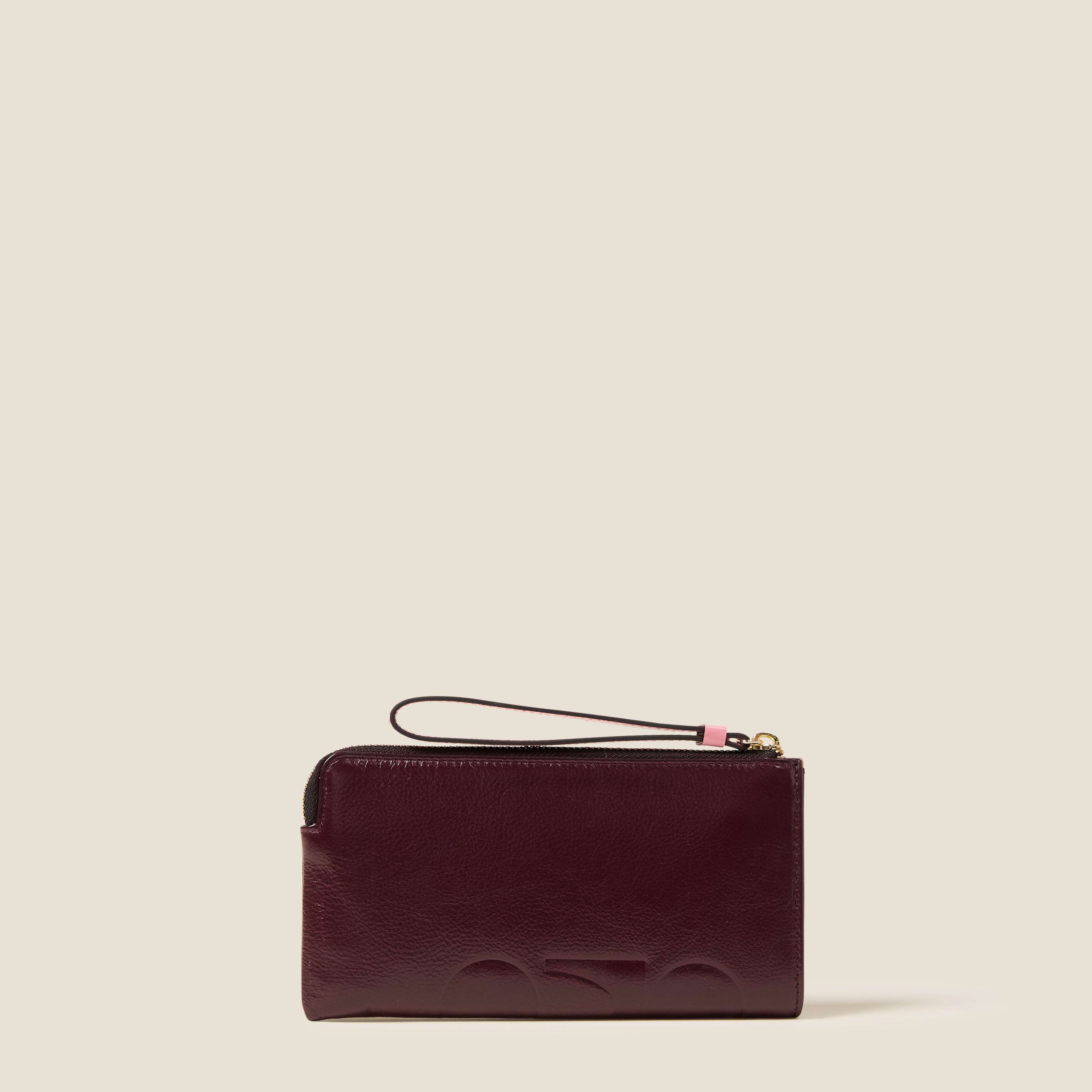 Hold On Leather Wristlet - OK Colourblock Burgundy