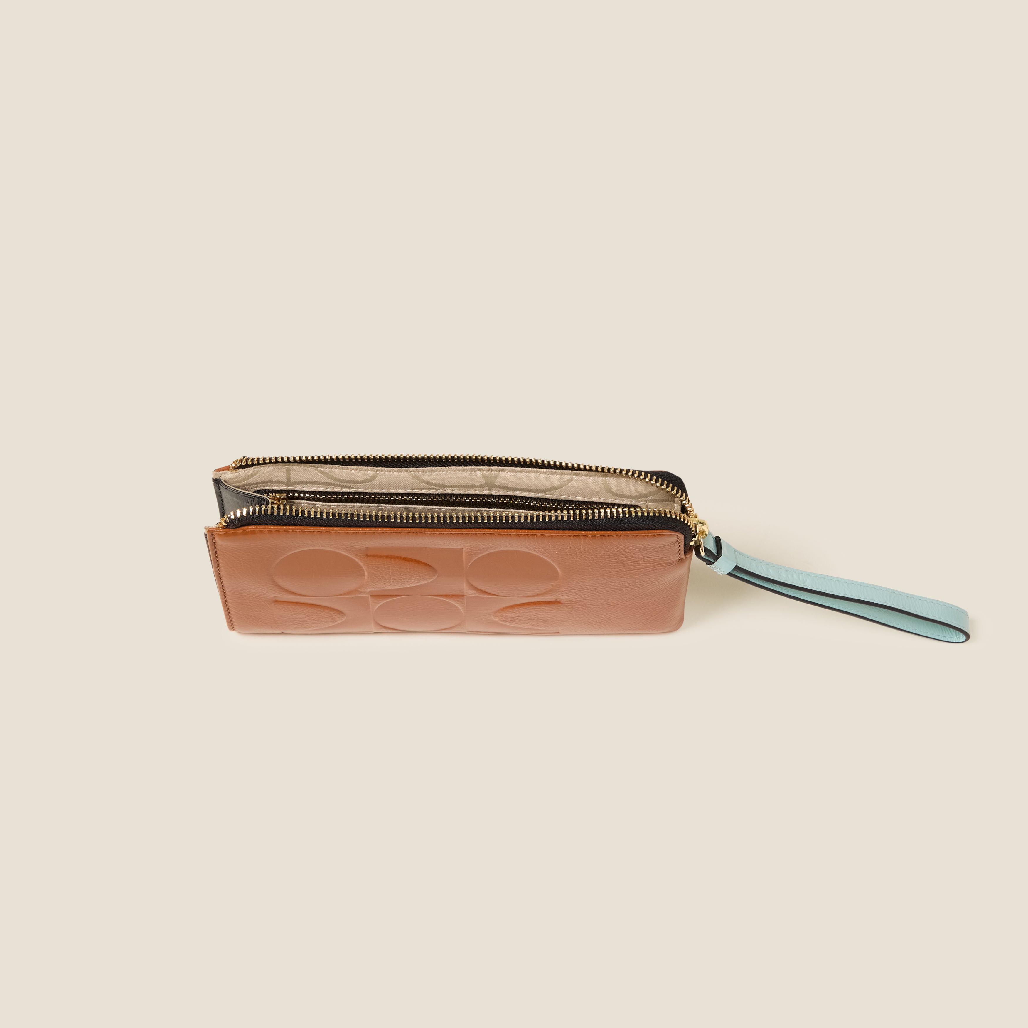 Hold On Leather Wristlet - OK Colourblock Sienna